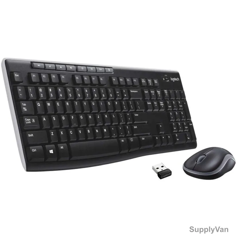Logitech Wireless Keyboard/Mouse Set, MK270, English/Arabic, Black — image 1
