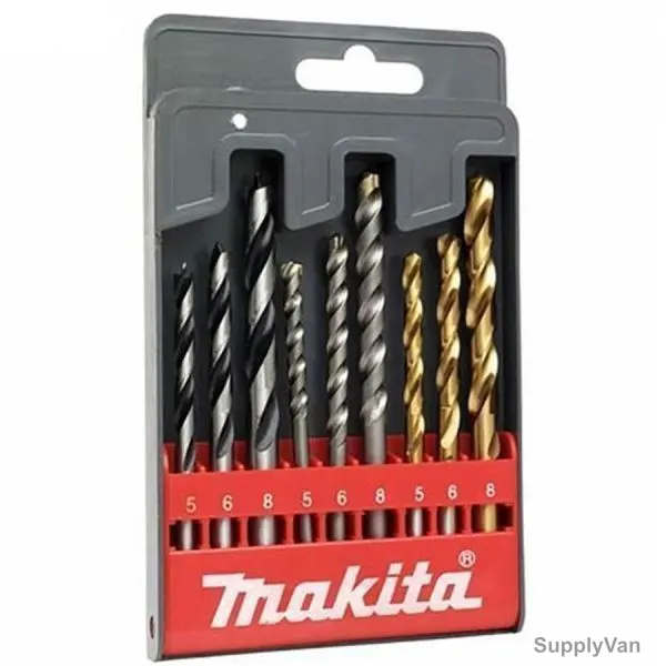 Makita Drill Bit Set, D-08660, HSS-Tin, 9PCS