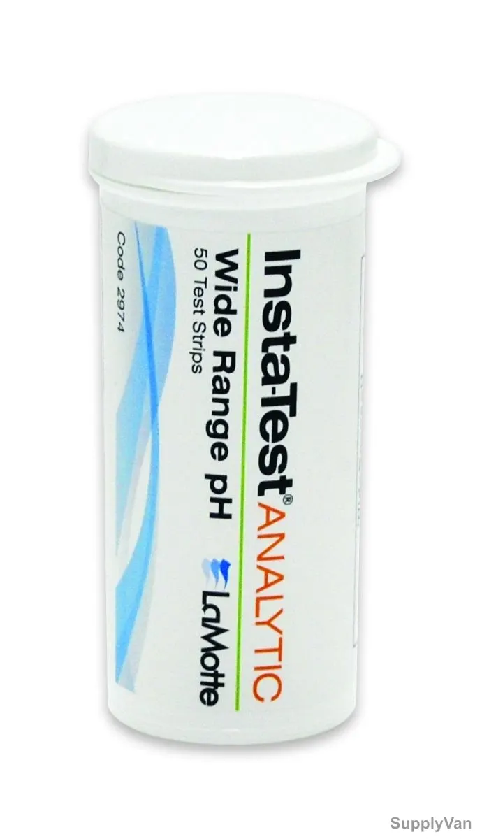 Lamotte Test Paper Strip, 2974, 10 pH, White, 50 Strips/Vial