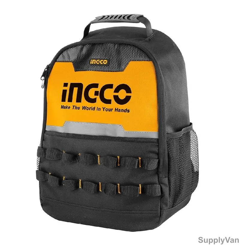 Ingco Tools Backpack, HBP0101, 600D Oxford Polyester, 20 Kg Loading Capacity, Black — image 1