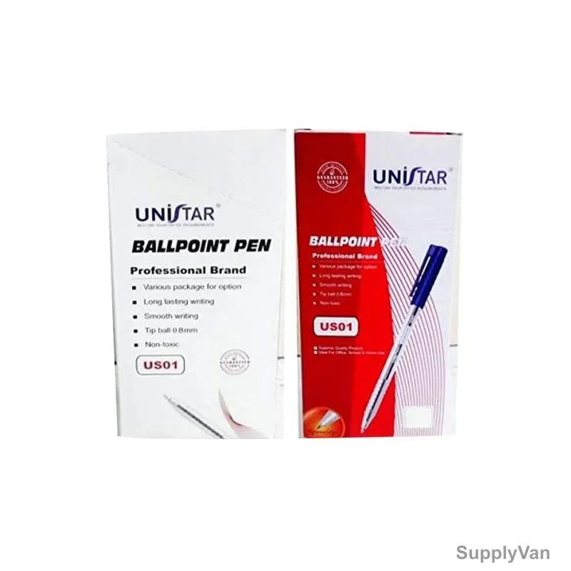 Unistar Ballpoint Pen, UNISTARBL50, 0.8MM, Blue, 12 Pcs/Pack