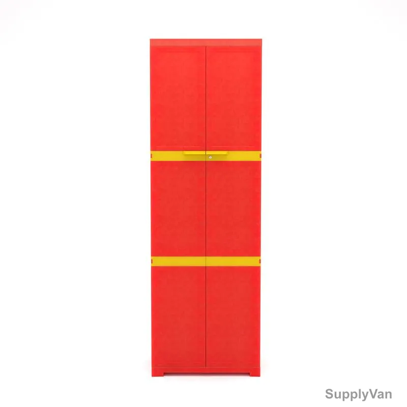 Nilkamal Freedom Mini Large Freestanding Storage Cabinet, 5 Shelves, Plastic, Bright Red/Yellow — image 1