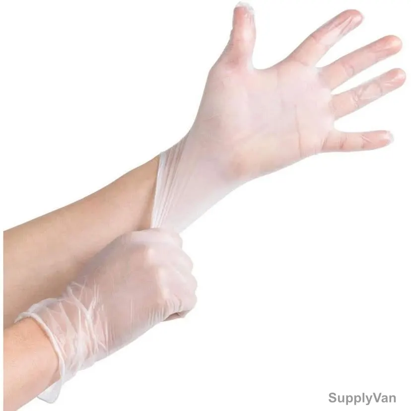 Powder Free Vinyl Gloves, L, Clear, 100 Pcs/Pack