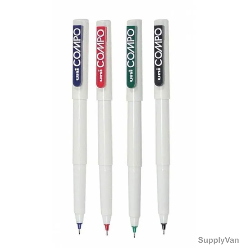 Uni-Ball Ball Point Pen, PIN115-04C, Compo, 0.3MM Tip, Assorted Colors, 4 Pcs/Set