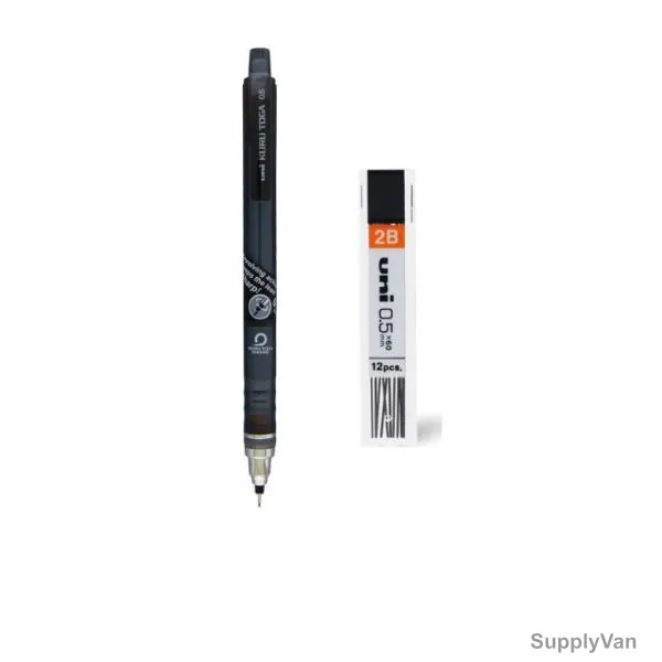 Uni-Ball Kurutoga Mechanical Pencil With Lead, M5-450T-01GY, 0.5MM Tip Size, Grey, 13 Pcs/Set