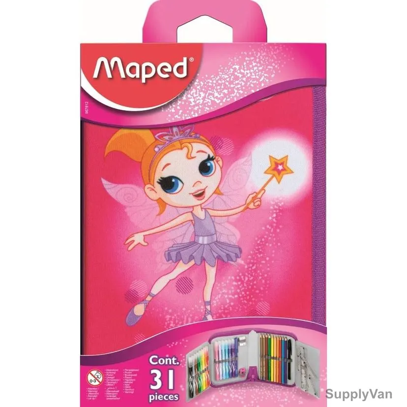 Maped Tattoo Fairy Pencil Case Kit, MD-967812, Pink, 31 Pcs/Set