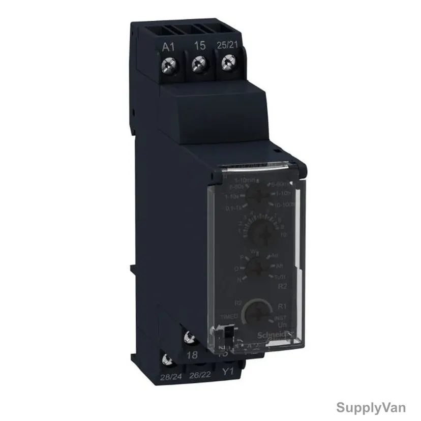 Schneider Electric Multifunction Timer Relay, RE22R2MMU, 24-240VAC, 2 C/O, 8A