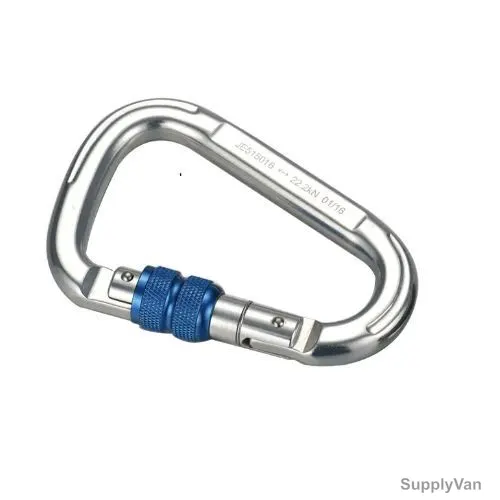 Jech Manual Locking Carabiner, JE525030A, Aluminium, Silver
