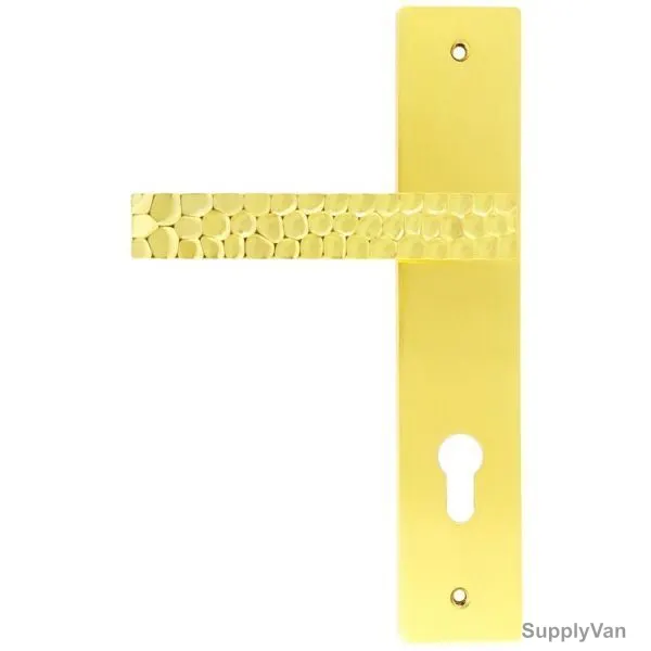 Robustline Lever Handle With Lock, Gold, Zinc