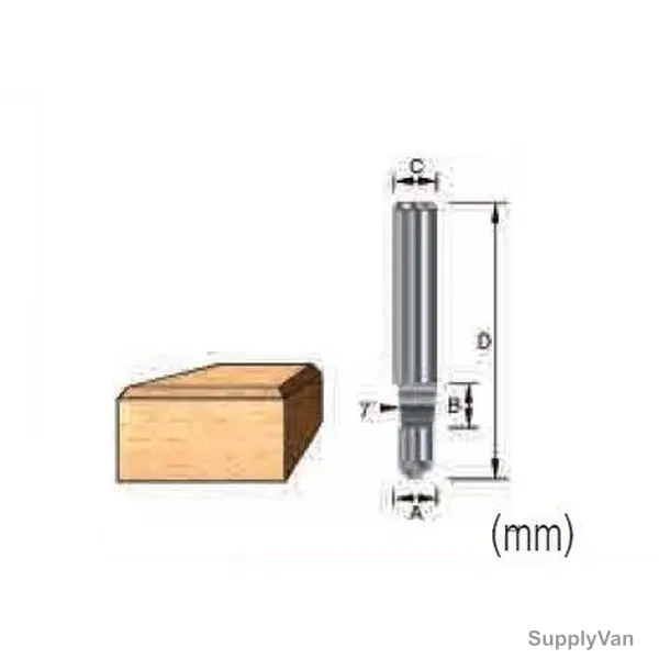 Makita Bevel Trim Router Bit, D-12332, 6.35x19MM