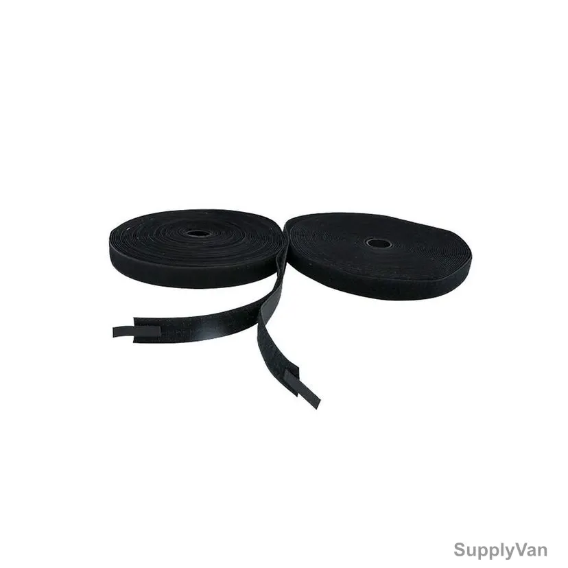 Double Sided Velcro Tape, 25MM x 20 Mtrs, Nylon, Black