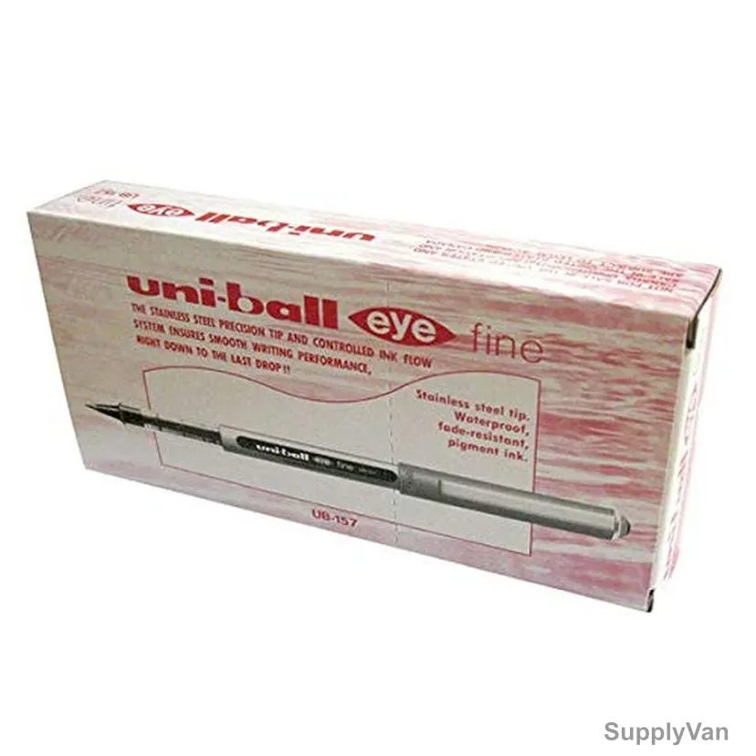 Uni-Ball Roller Ball Pen, UB157, Eye, 0.5MM, Red, 12 Pcs/Pack