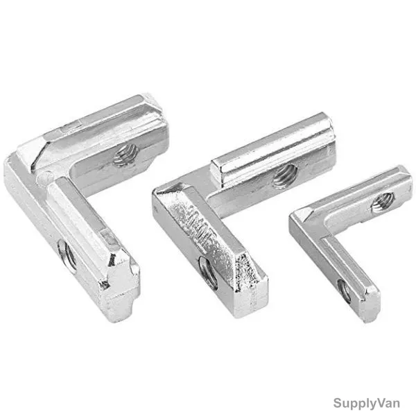 Extrusion T-Sliding L-Connector Nut, 40 Series, 2 Hole, Stainless Steel, M6 x 40 MM, PK10