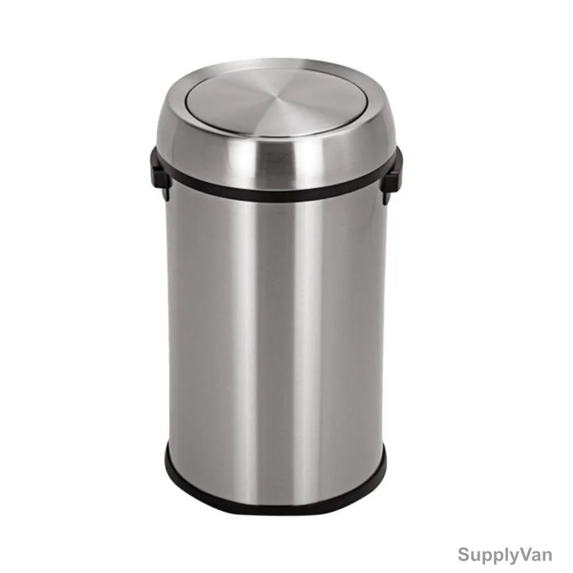 Akc Trash Bin With Swing Lid, SS19-65, Stainless Steel, 65 Ltrs, Metallic Silver