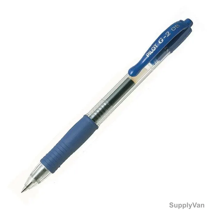 Pilot Retractable Gel Pen, BL-G2-5, 0.5MM, Blue, 12 Pcs/Pack