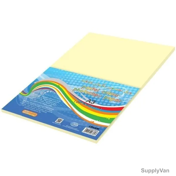 FIS Color Photocopy Paper, A3, 80 GSM, Pastel Cream, PK100