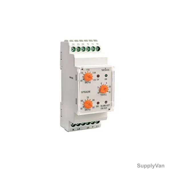 Selec Voltage Protection Relay, VPRA2M-CE, 220VAC, 2 C/O DPDT
