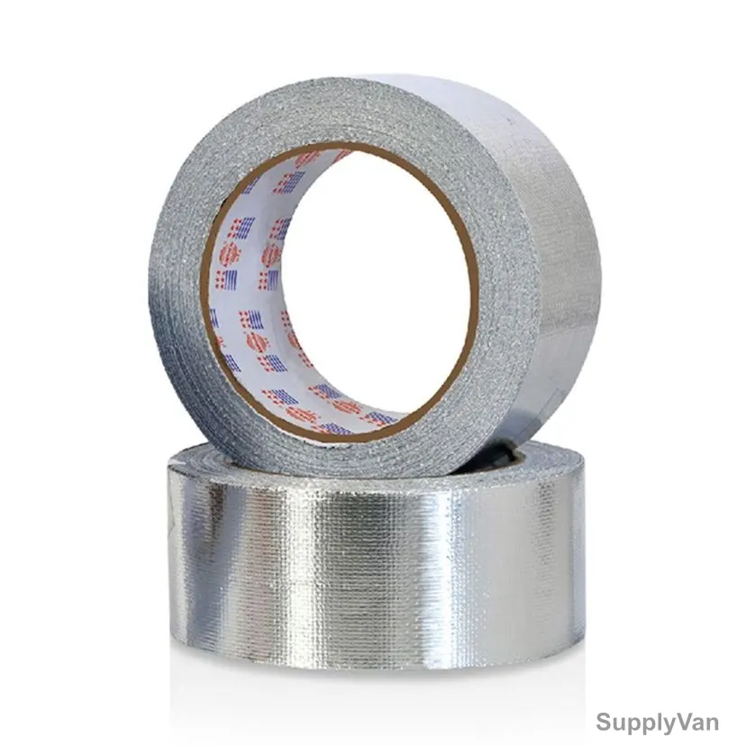 Asmaco Aluminium Glass Tape, Silver, 48MM x 30 Yards, 24 Rolls/Carton