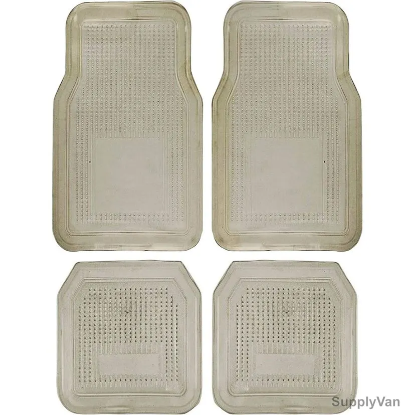 Shenu Car Floor Mat Set With Non Slip Vinly Heel Pad, Polyester, Transparent, 4 Pcs/Set — image 1