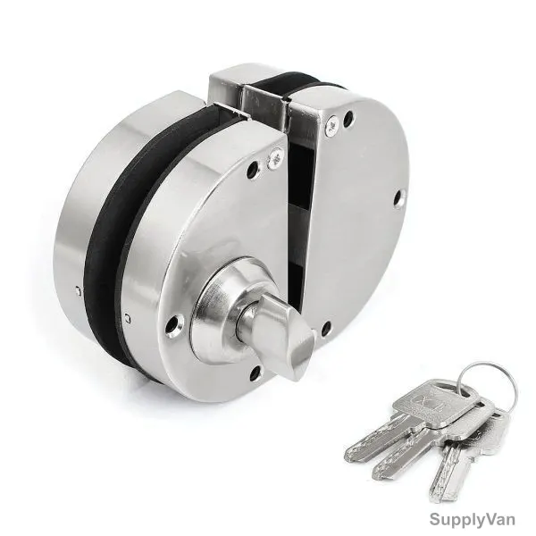 Dorfit Turn Center Glass Door Lock, DT010A, SS, Polished