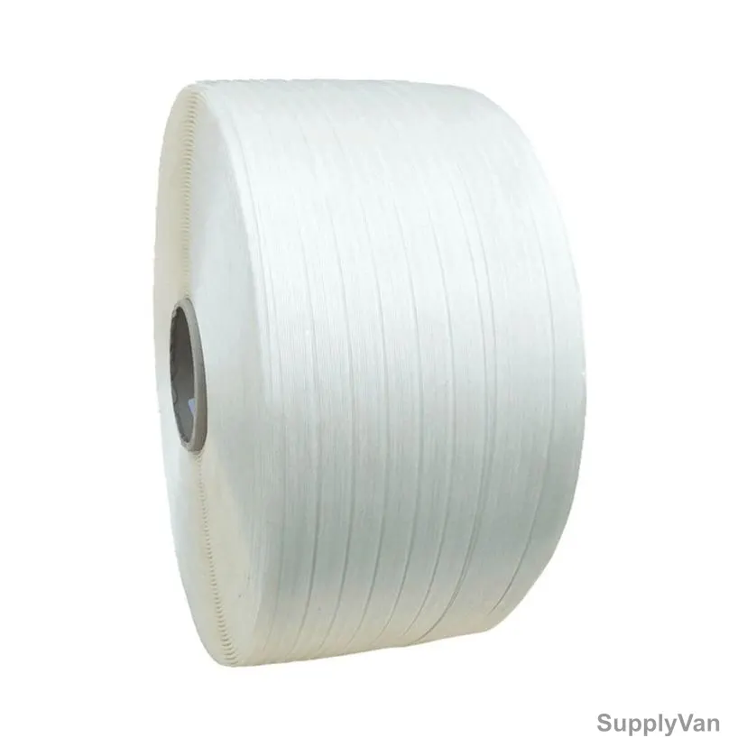 Hot Melt Bale Strap, Polyester, 12MM Width x 500 Mtrs Length, White