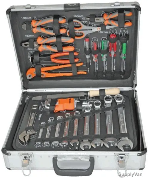 Pro-Tech Aluminum Toolbox Set With Double Open End Wrench, PTLS51, 51PCS — image 1