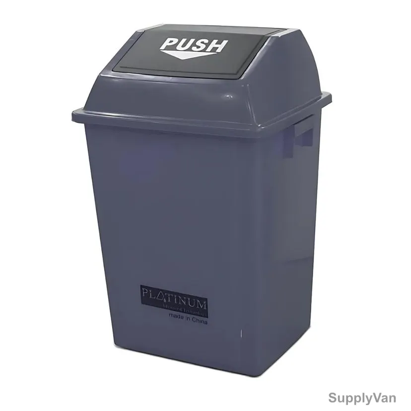 Akc Quadrate Garbage Bin, GC14A-40-1, Plastic, 40 Ltrs, Grey