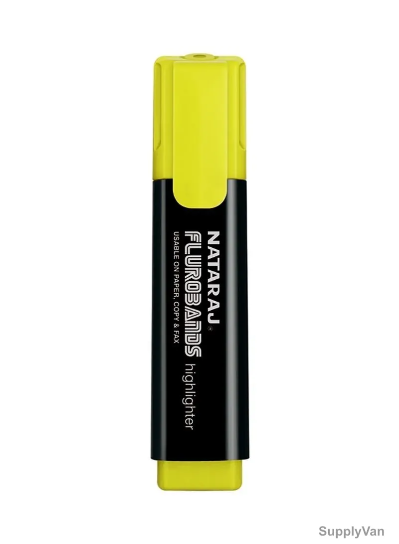 Nataraj Fluorobands Highlighter, HP210806002, 2.5MM, Yellow
