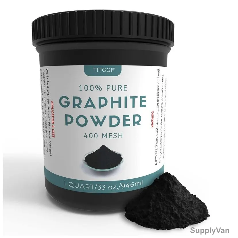 Titggi Ultra Fine Pure Graphite Powder, 38 Micron, 400 Mesh, 1 Quart, Black