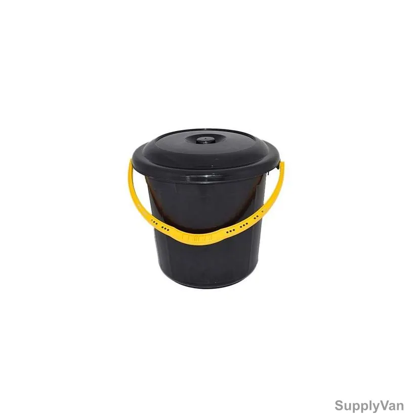 Akc Plastic Bucket With Lid, MB36-15, Plasic, 15 Ltrs, Black — image 1