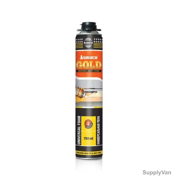 Asmaco Polyurethane Foam, 750ML, Gold, 12 Pcs/Carton