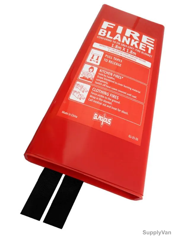 Gladious Fire Blanket, G125332822, Flash Large, Fiber Glass, 1.8 x 1.8 Mtrs, Red