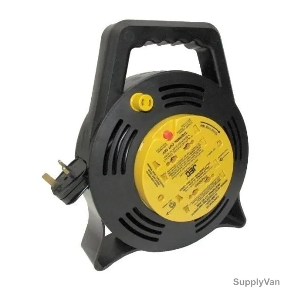 JEC 4 Way Power Extension Cable Reel, ECR-5636-10, 10 Mtrs, 250V, Black