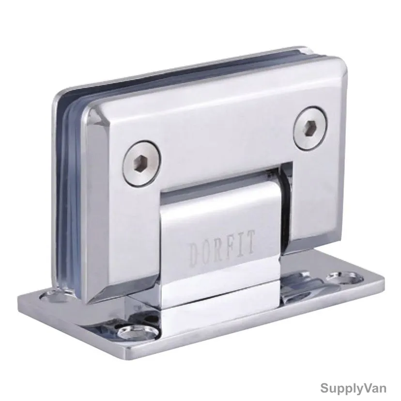 Dorfit Wall to Glass Hinge, DT301, Zinc, Chrome, 90 Degree