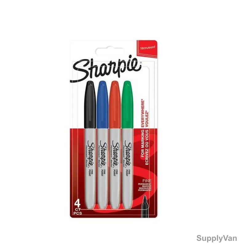 Sharpie Permanent Marker, SP-1985858, 0.9MM Tip Size, Assorted Colors, 4 Pcs/Set — image 1