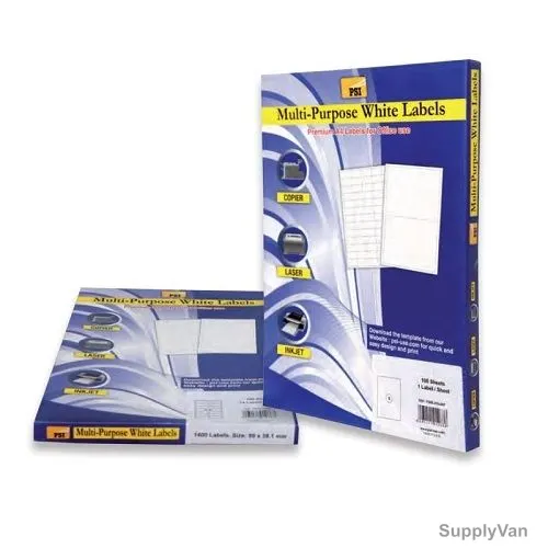 PSI Multipurpose Label, PSML99X34, 99 x 34MM, White, 100 Pcs/Pack — image 1