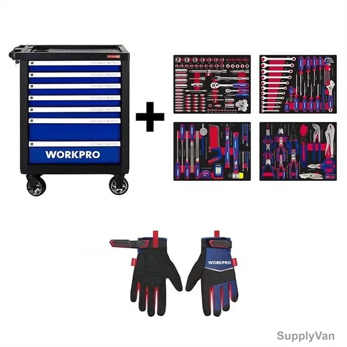 Workpro 7-Drawer Cabinet Tools Set With EVA Tray, WP209037, 255 Pcs/Set — image 1