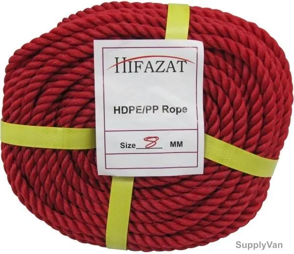 Hifazat Rope, SHGT-NRR-825, Nylon, 8MM x 22.86 Mtrs, Red