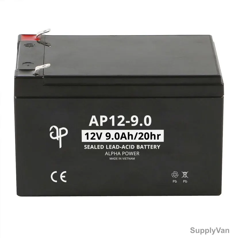 Alpha Power VRLA AGM Battery, AP12-9, 12V, 9.0Ah