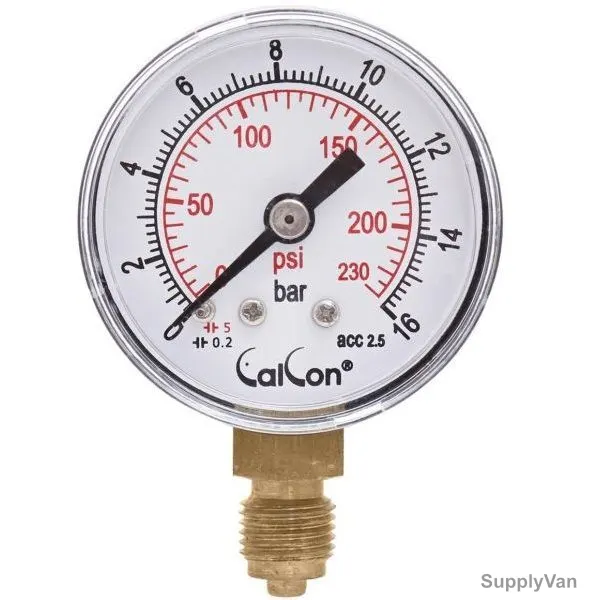 Calcon Pressure Gauge, CC121A, 40MM, 1/8 Inch, BSP, 0-16 Bar — image 1