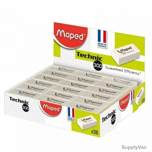 Maped Tecnic Eraser, MD-011301, White, 36 Pcs/Pack