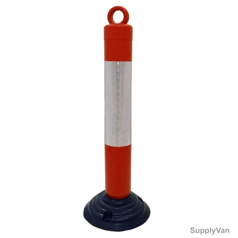 Spring Post With 30CM Reflective Tape, S1406-80, Polyethylene, 80CM Height, Red