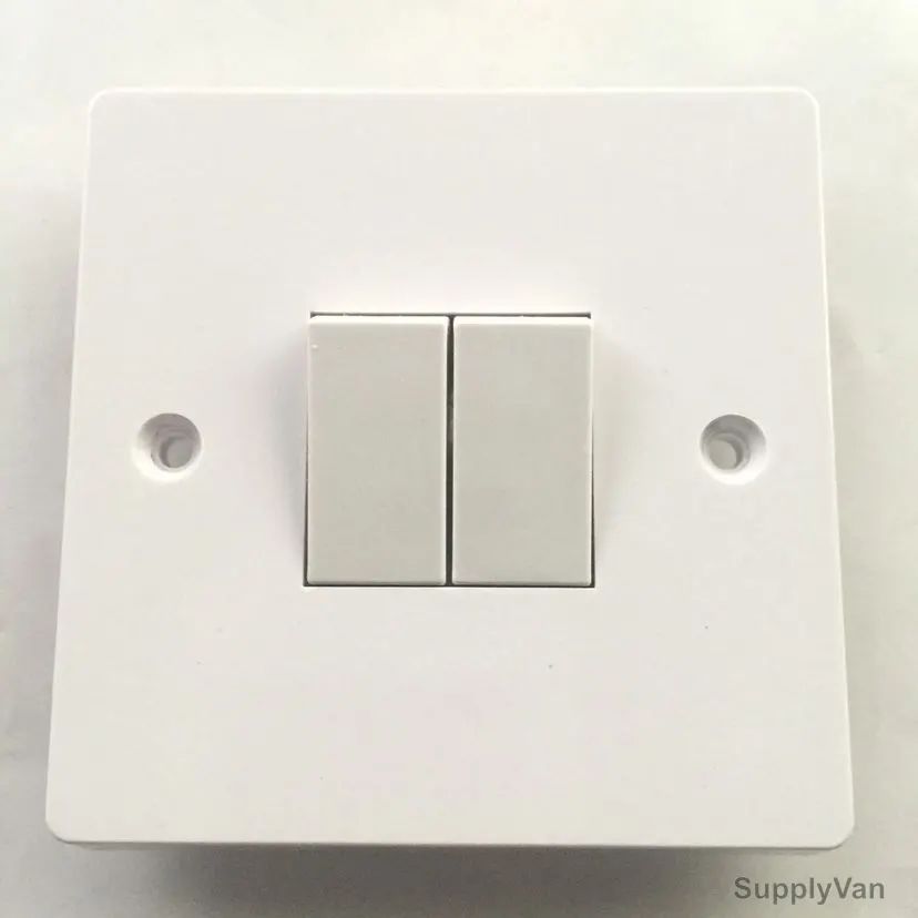 Tenby Light Switch, 7722, 2 Gang, 2 Way, 10A, 250VAC
