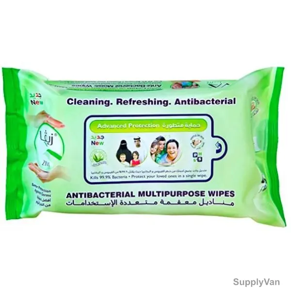Ziva Antibacterial Multipurpose Wipes, 80 Pcs/Pack
