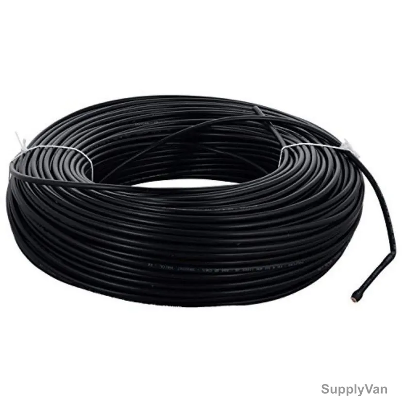 RR Kabel Single Core Flexible Cable, PVC, 10 SQ.MM x 100 Yards Length, Black