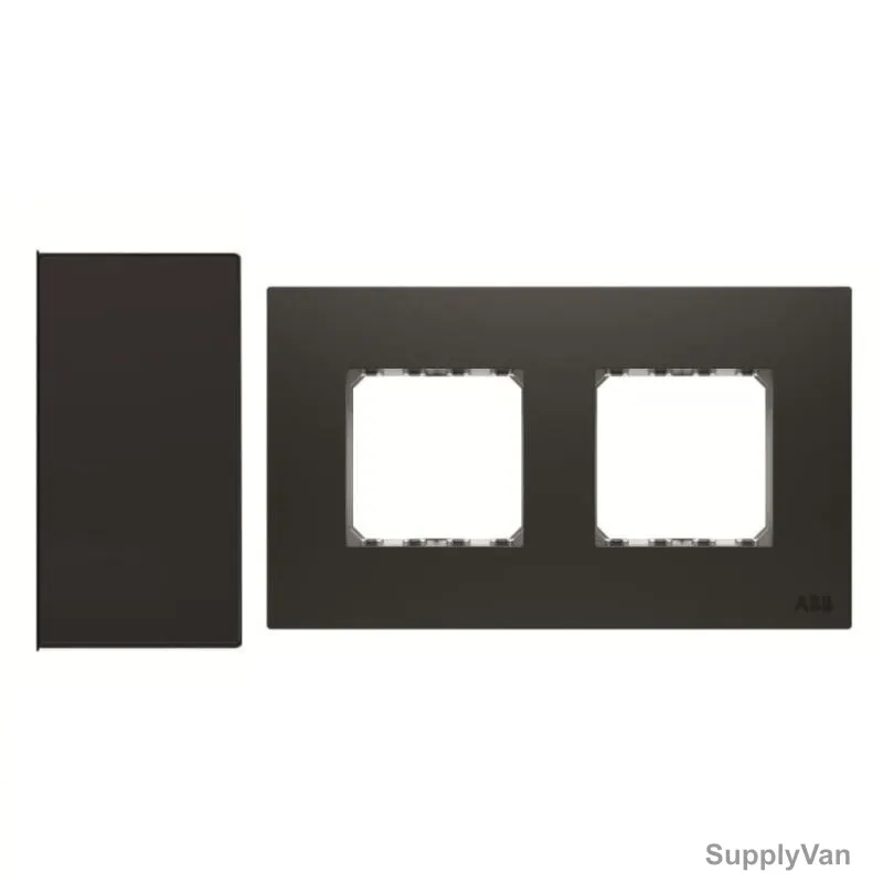 ABB Electrical Switch With Double Rocker Frame, AMD11622-SB+AMD5244-SB, Millenium, 4 Gang, 2 Way, 20A, Silk Black