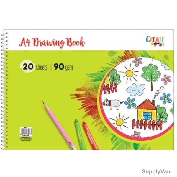 Navneet Spiral Drawing Book, NAV85838, A4, 40 Pages, 90 GSM, 20 Sheets, Green — image 1