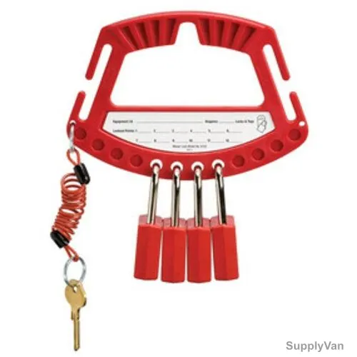 Master Lock Padlock Caddy, MLS125, For Safety Padlock, Red
