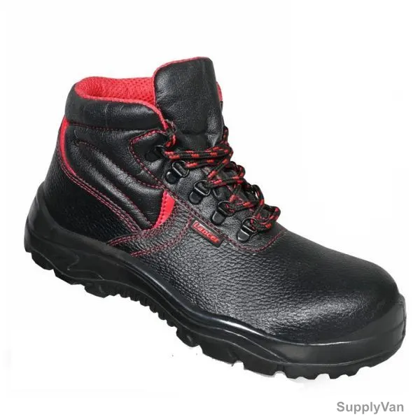 Lancer High Ankle Labor Safety Shoes, TP-109, Model S, Genuine Leather, S1P SRA, Size38, Black