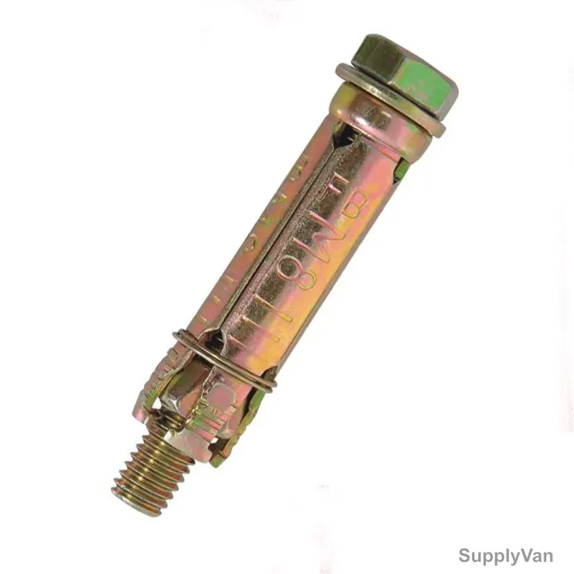 Tuf-Fix 4 Leaf Rawl Bolts, FIXBOLT4M12, Yellow Zinc Plated, Carbon Steel, 12 x 90MM, PK20